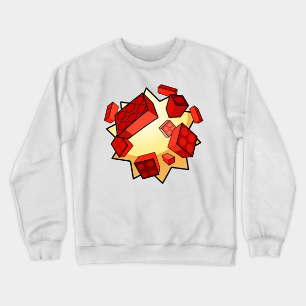 Exploding Bricks Crewneck Sweatshirt by geeklyshirts